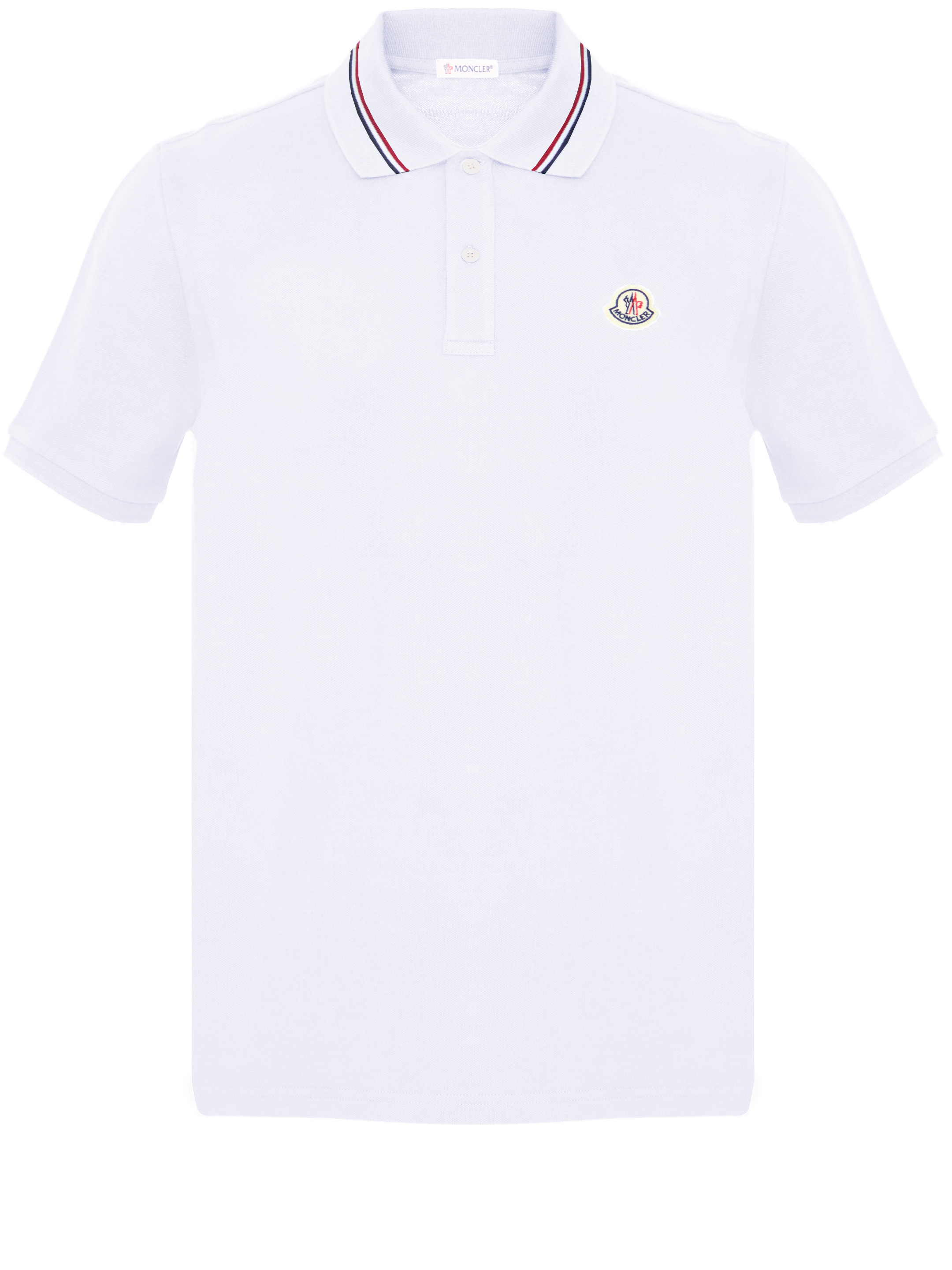 Moncler Piquet Cotton Polo Shirt In White