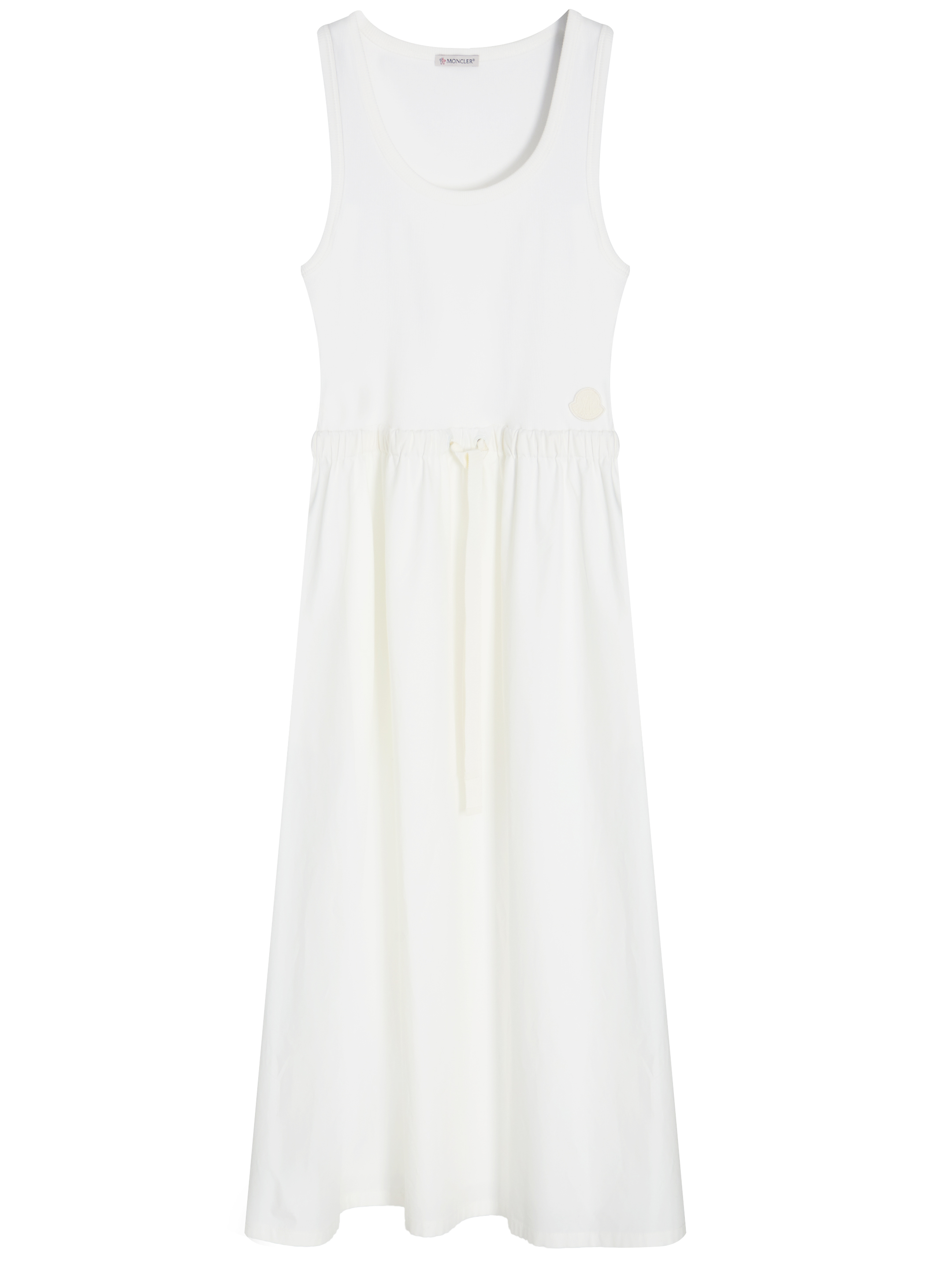 Shop Moncler Flared Midi Dress In White