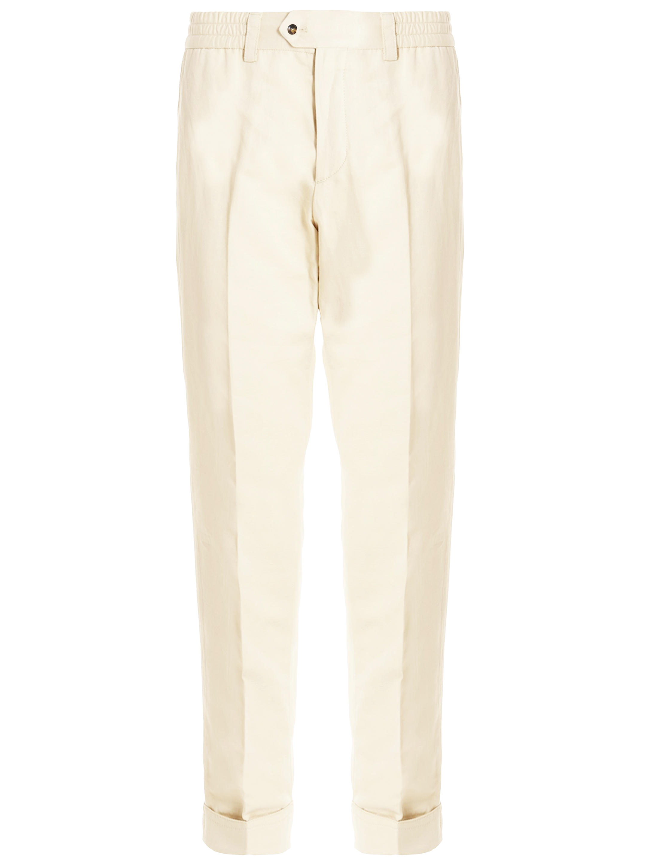 Pt Torino Cotton And Linen Trousers In Cream