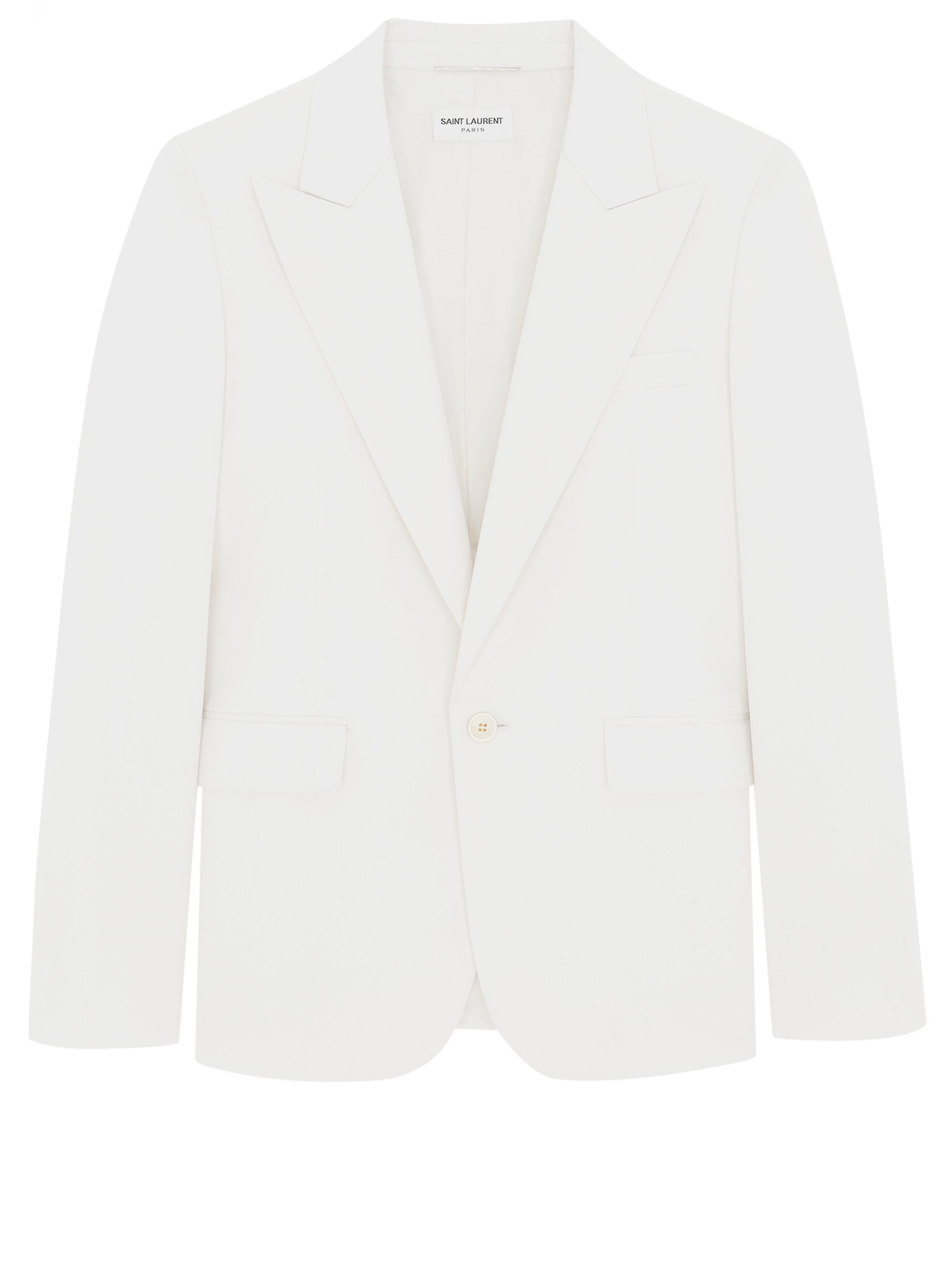 Saint Laurent Wool Fitted Jacket In White