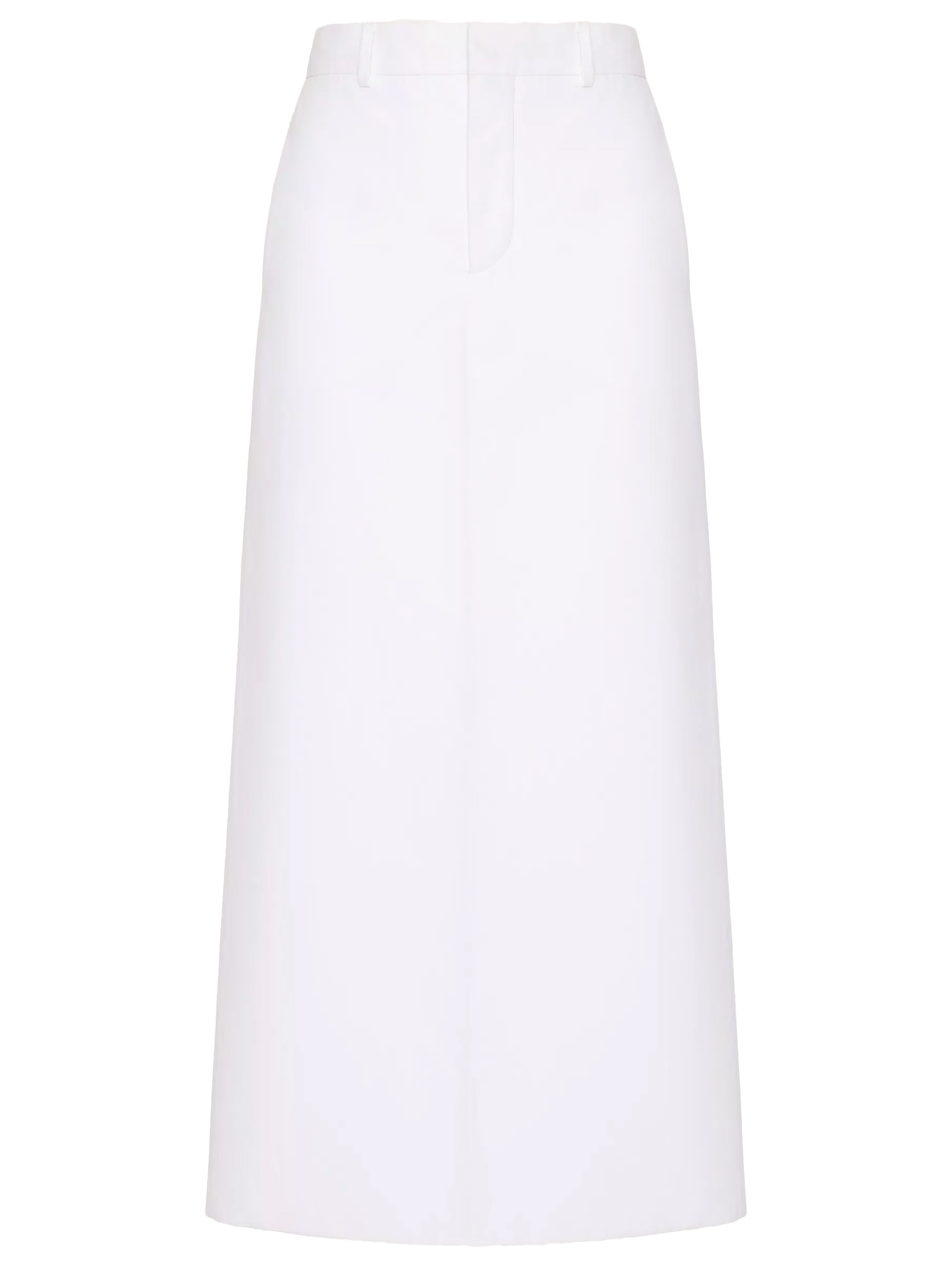 Shop Valentino Compact Popeline Skirt In White